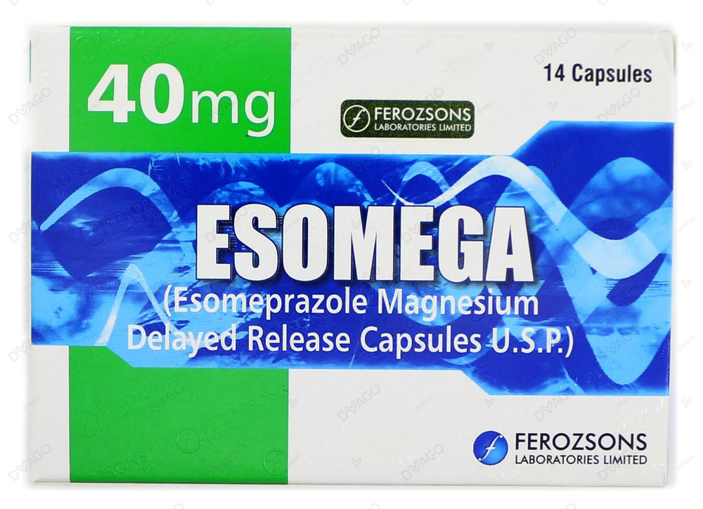 Esomega Capsules 40mg (1 Strip = 7 Capsules)