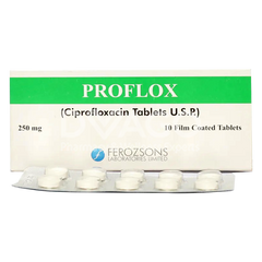 Proflox Tablets 250mg  (1 Box = 1 Strip)(1 Strip = 10 Tablets)