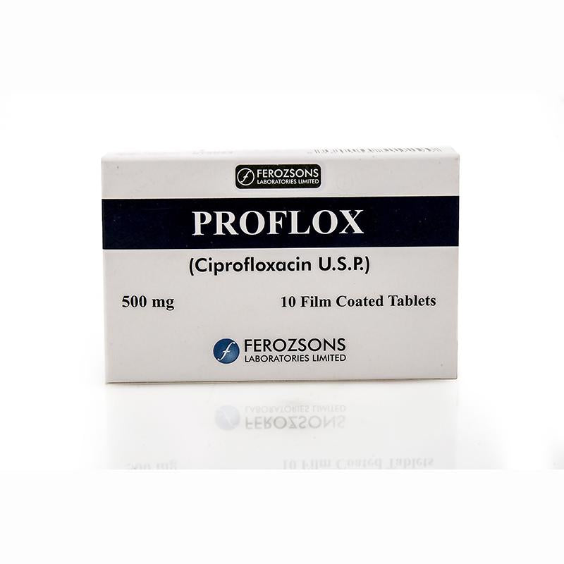 Proflox Tablets 500mg (1 Box = 1 Strip)(1 Strip = 10 Tablets)
