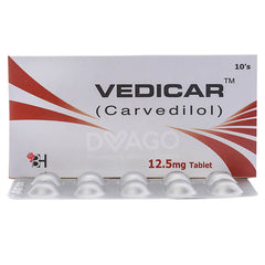 Vedicar Tablets 12.5mg (1 Box = 1 Strip)(1 Strip = 10 Tablets)