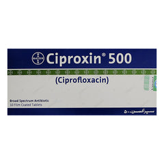 Ciproxin Tablets 500mg (1 Box = 1 Strip)(1 Strip = 10 Tablets)