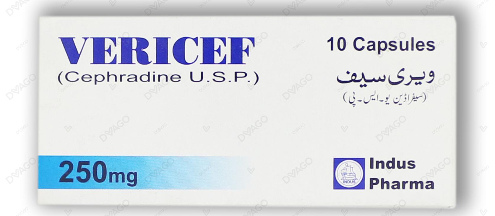 Vericef Capsules 250mg (1 Box = 2 Strips) (1 Strip = 5 Capsules)