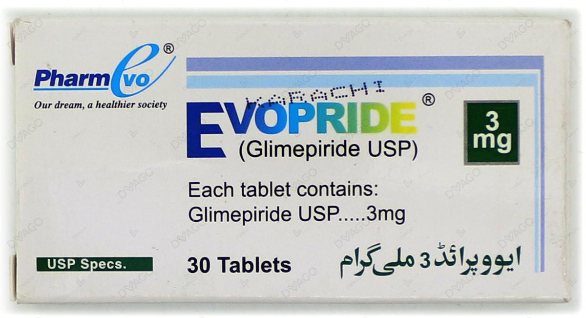 Evopride Tablets 3mg (1 Strip = 10 Tablets)