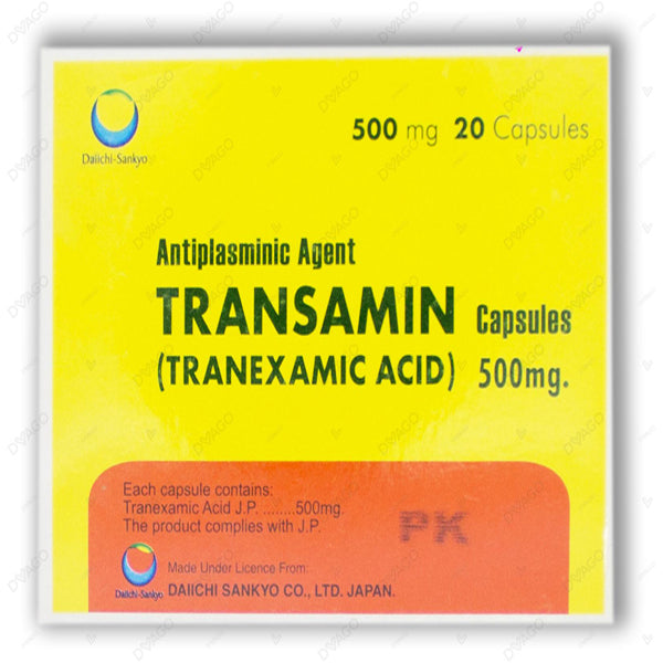 Transamin Capsules 500mg (1 Strip = 10 Capsules)
