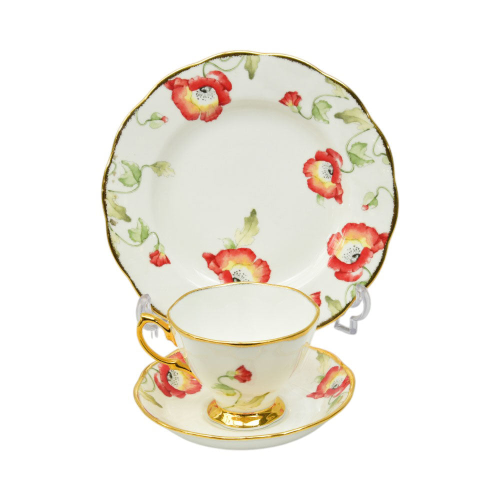 CUP & SAUCER ROYAL ALBERT POPPY 1970/3PC Default Title - MamasJan Crockery