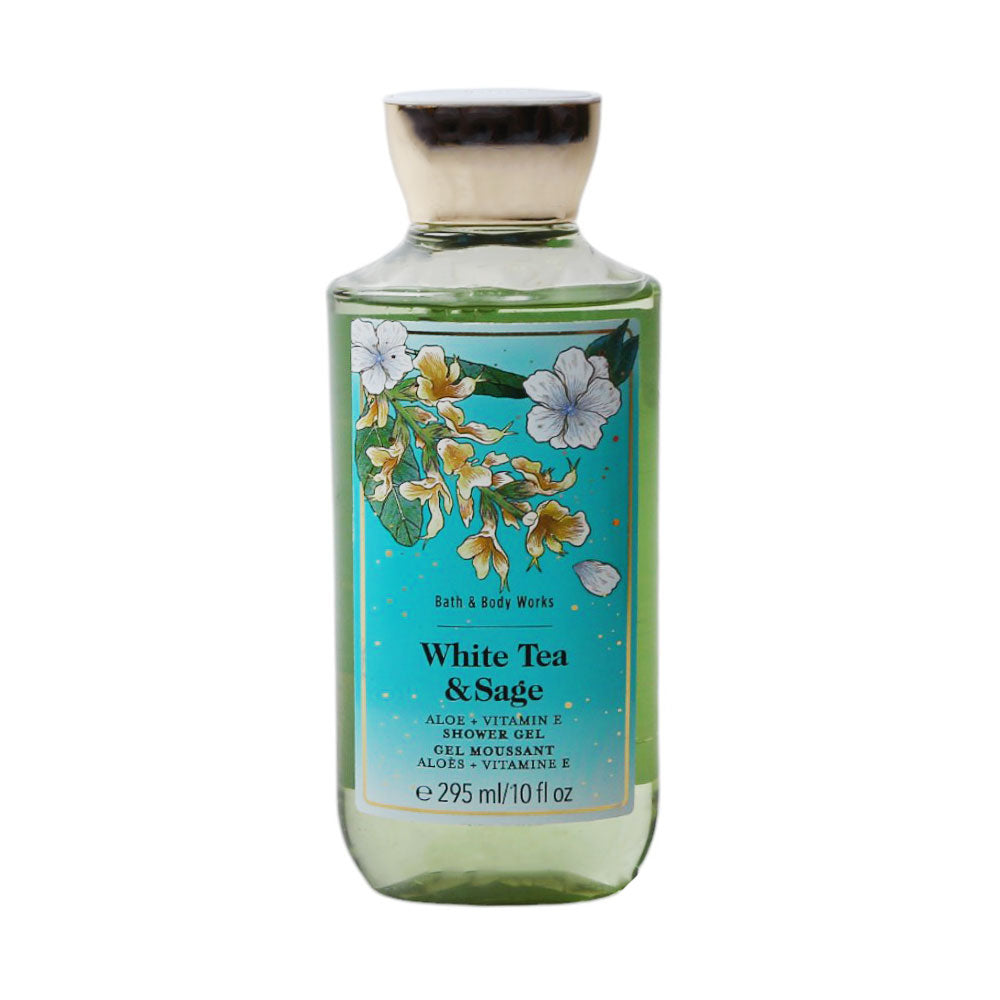 BBW WHITE TEA & SAGE ALOE+VITAMIN E SHOWER GEL 295ML Default Title - MamasJan Makeup