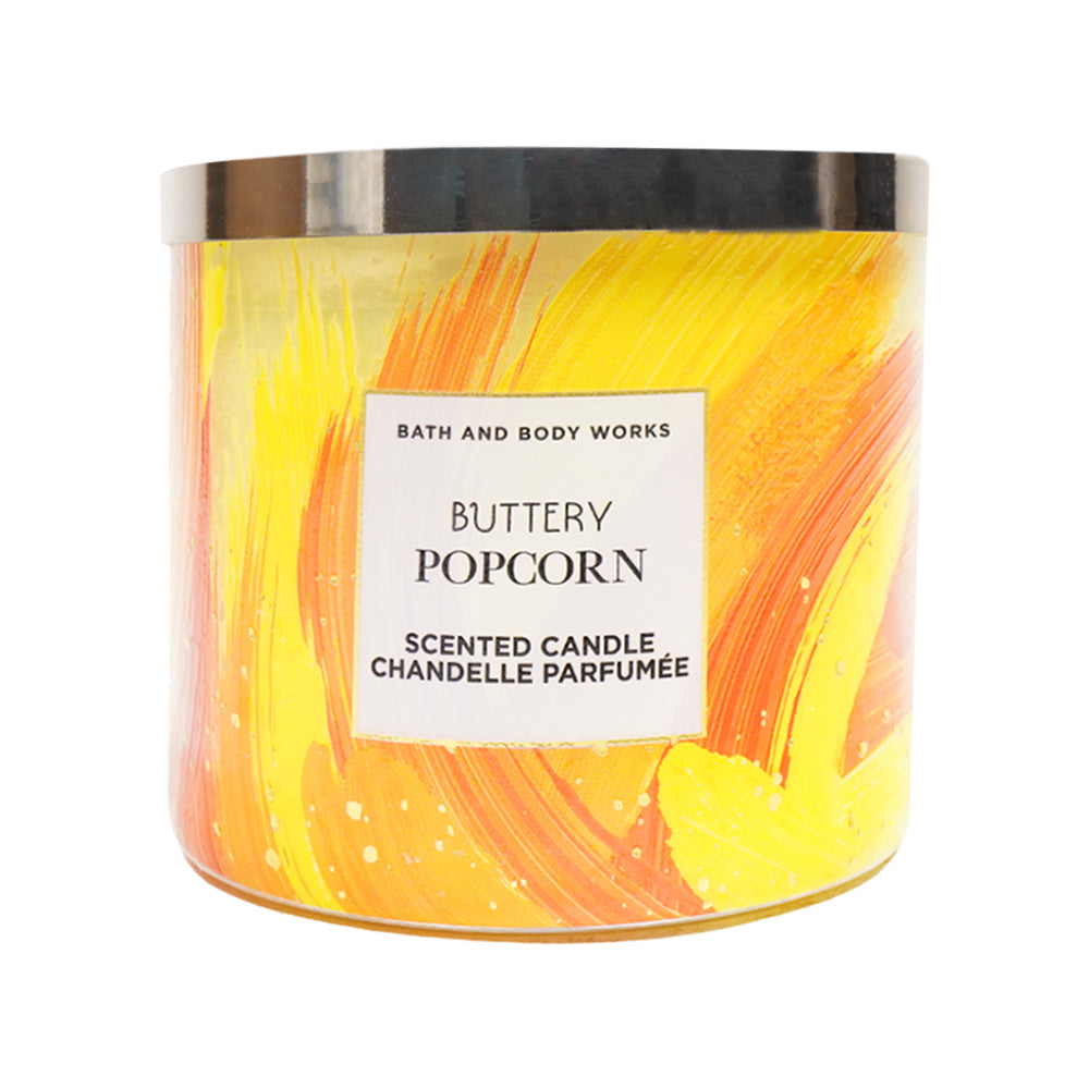 BBW BUTTERY POPCORN 3-WIK CANDLE Default Title - MamasJan Makeup