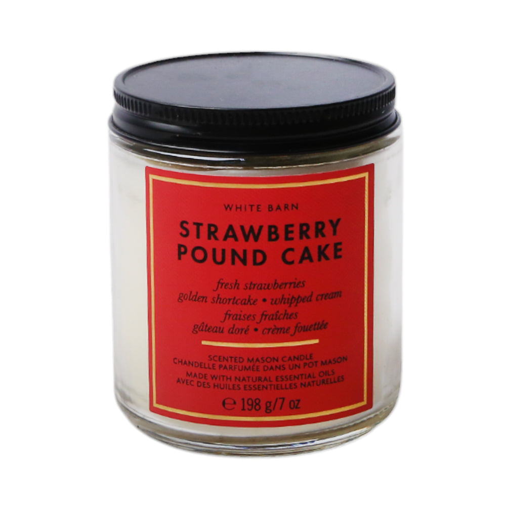 BBW SINGLE WICK CANDLE STRABERRY POND CAKE 198G Default Title - MamasJan Makeup