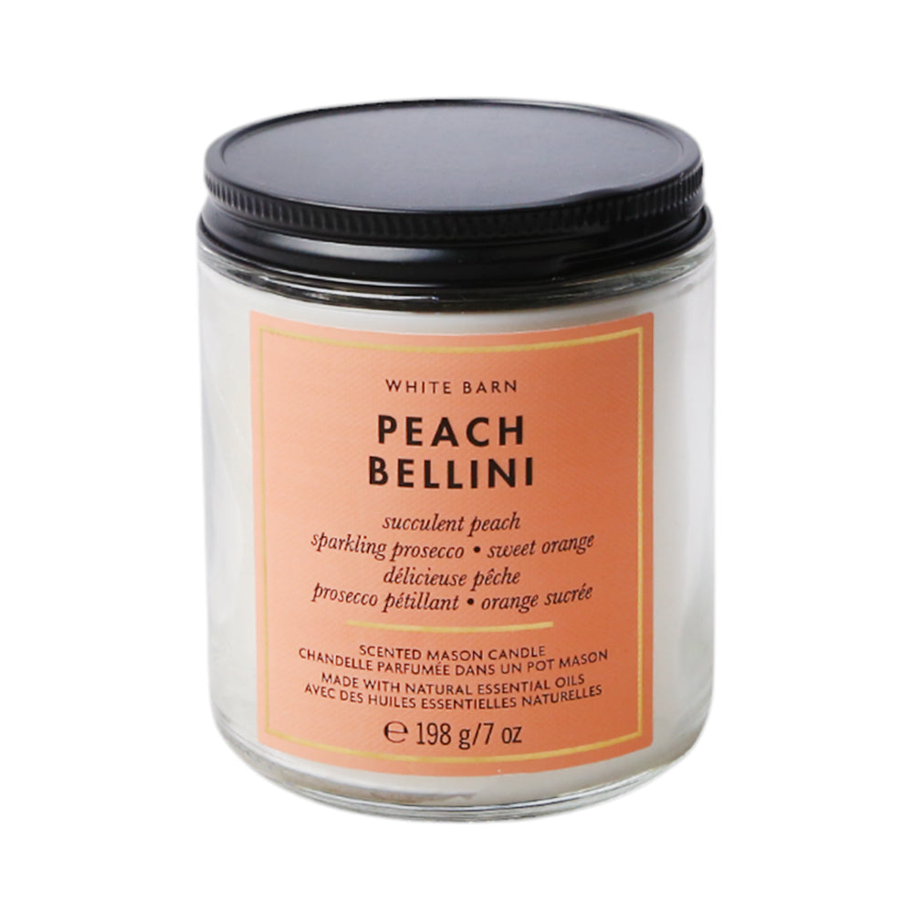 BBW SINGLE WICK CANDLE PEACH BELLINI 198G Default Title - MamasJan Makeup