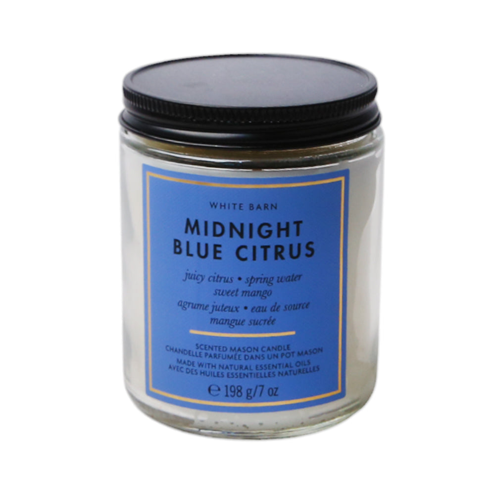 BBW SINGLE WICK CANDLE MIDNIGHT BLUE CITRUS 198G Default Title - MamasJan Makeup