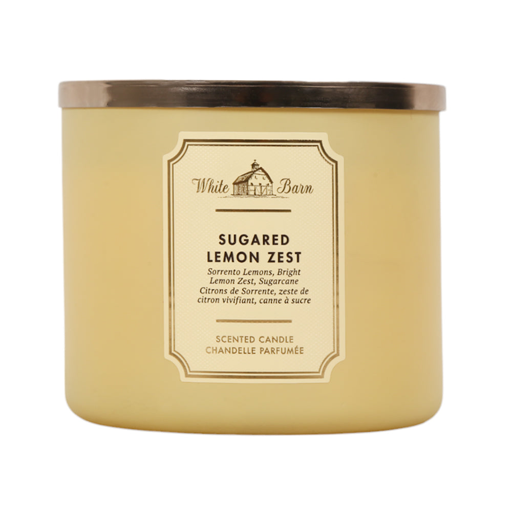 BATH & BODY WORKS CANDLE 3 WICK SUGARED LEMON 411G Default Title - MamasJan Makeup