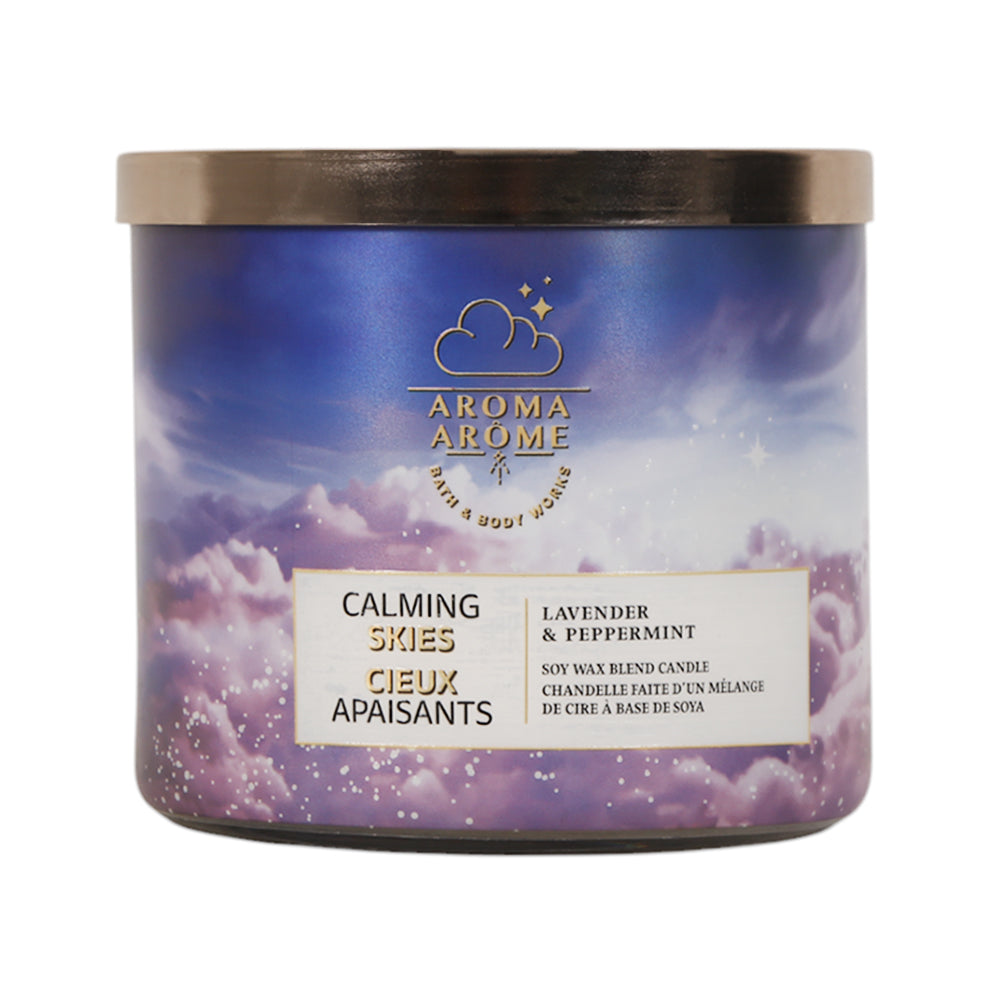 BATH & BODY WORKS CANDLE 3 WICK CALMING SKIES 411 G Default Title - MamasJan Makeup