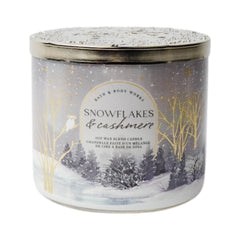 BBW CANDLE 3 WICK SNOWFLAKES & CASHMERE 411 G Default Title - MamasJan Makeup