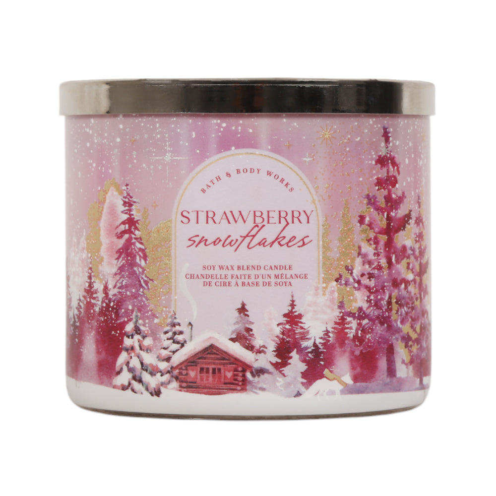 BBW CANDLE 3 WICK STRABERRY SNOWFLAKES 411 G Default Title - MamasJan Makeup