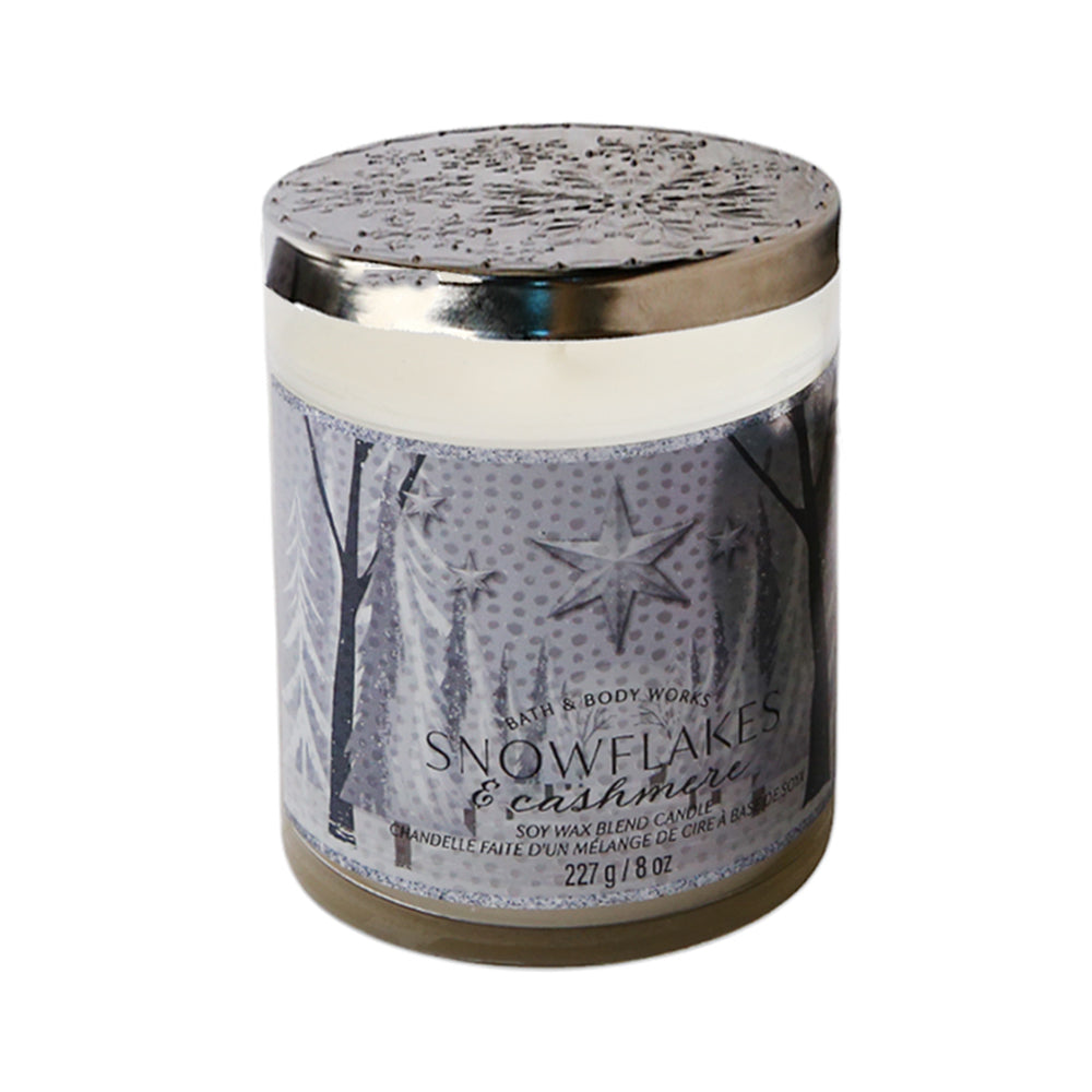 BBW SINGLE WICK CANDLE SNOW FLAKES 227G Default Title - MamasJan Makeup