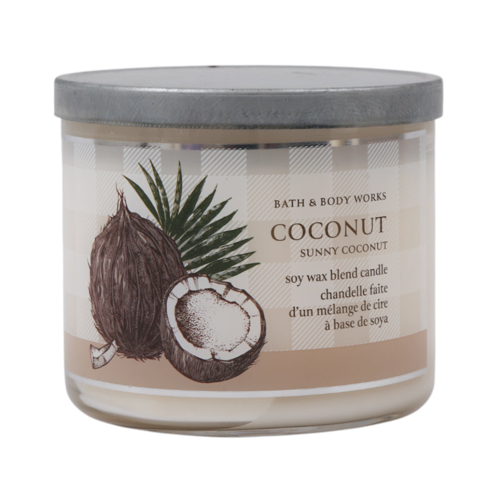 BBW SCENTED CANDLE 3 WICK COCONUT CUNNY COCONUT 411G Default Title - MamasJan Makeup