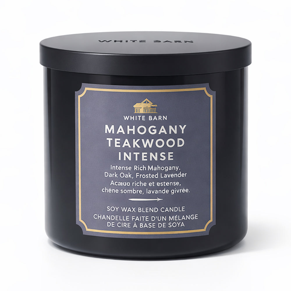 BBW 3 WICK CANDLE MAHOGANY TEAKWOOD INTENSE 411 G Default Title - MamasJan Makeup