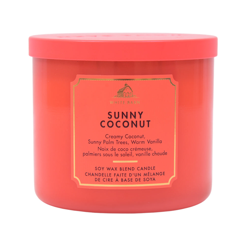BBW 3 WICK CANDLE SUNNY COCONUT 411 G Default Title - MamasJan Makeup
