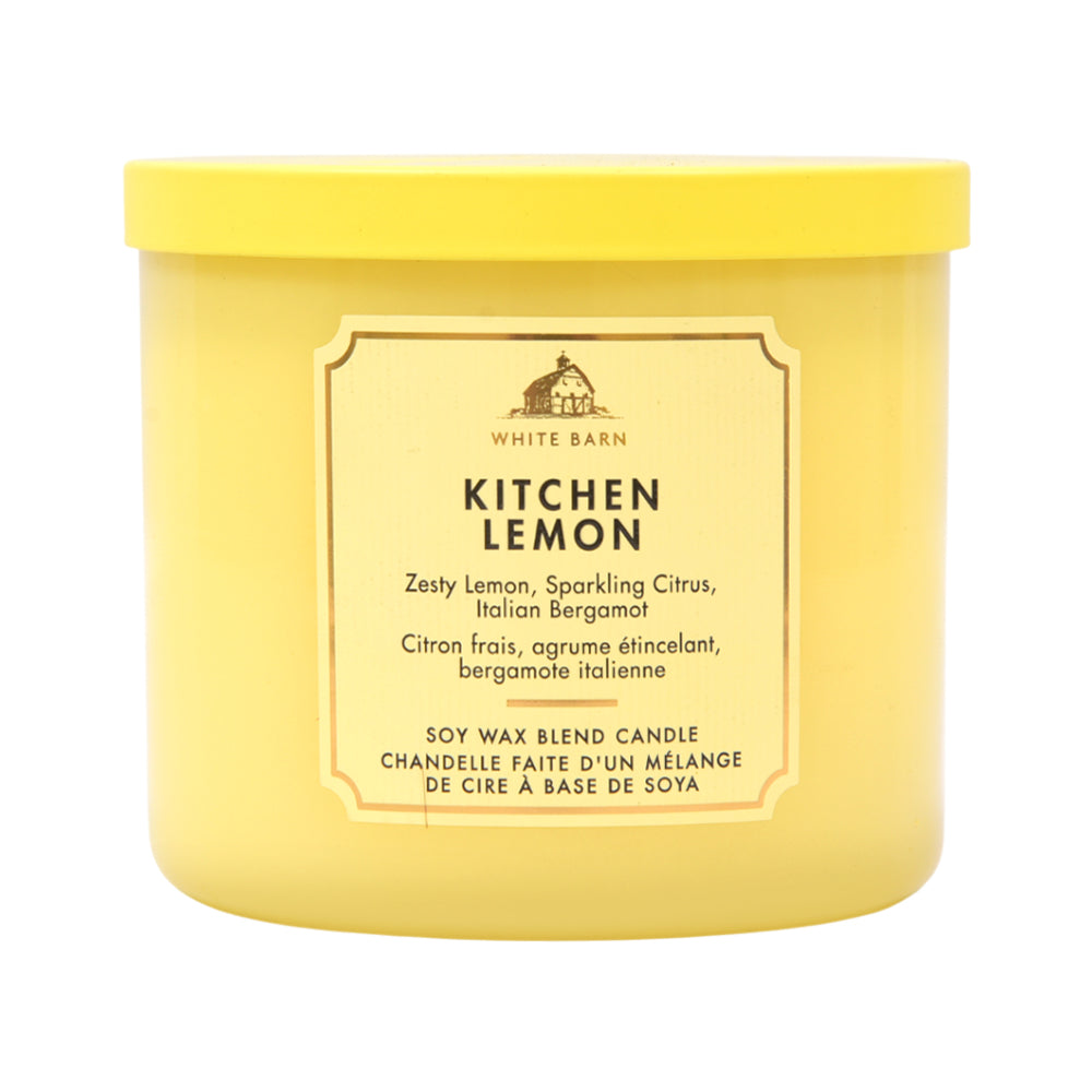 BBW 3 WICK CANDLE KITCHEN LEMON 411 G Default Title - MamasJan Makeup