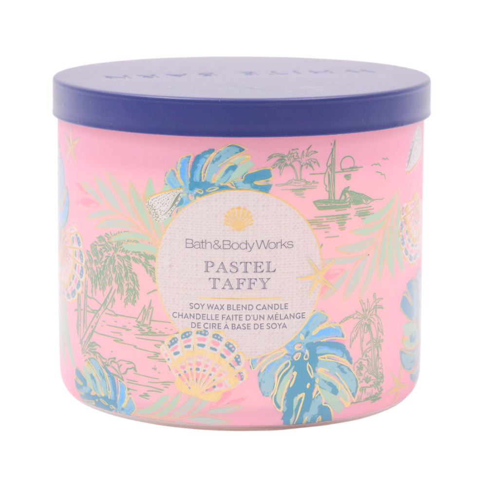 BBW 3 WICK CANDLE PASTEL TAFFY 411 G Default Title - MamasJan Makeup