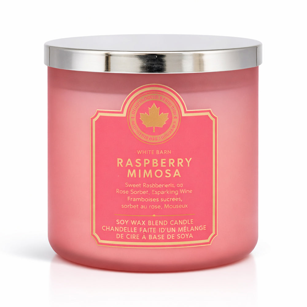 BBW 3 WICK CANDLE RASPBERRY MIMOSA 411 G Default Title - MamasJan Makeup