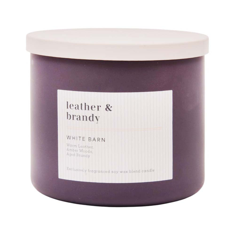BATH AND BODY WORKS LEATHER & BRANDY CANDLE 411G Default Title - MamasJan Makeup