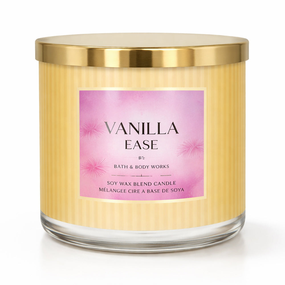 BBW 3 WICK CANDLE VANILLA EASE 411 G Default Title - MamasJan Makeup