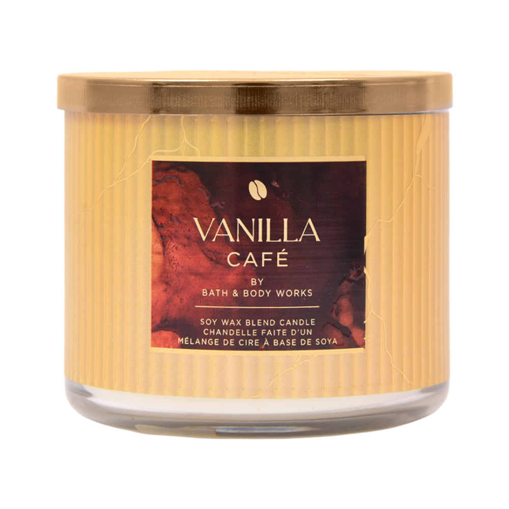 BBW 3 WICK CANDLE VANILLA CAFE 411 G Default Title - MamasJan Makeup