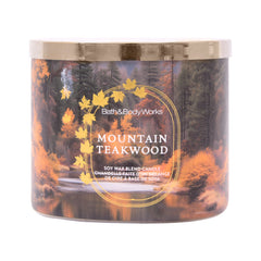 BBW 3 WICK CANDLE MOUNTAIN TEAKWOOD 411 G Default Title - MamasJan Makeup