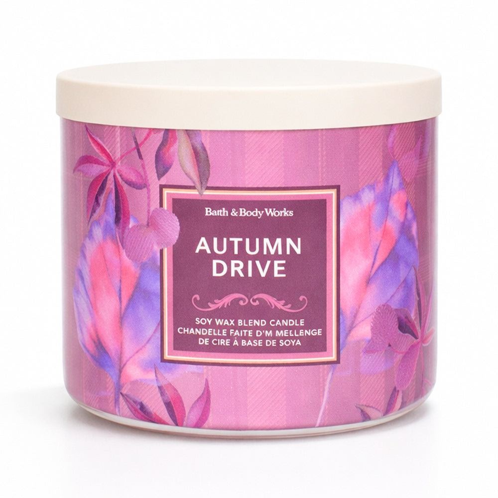 BBW 3 WICK CANDLE AUTUMN DRIVE 411 G Default Title - MamasJan Makeup