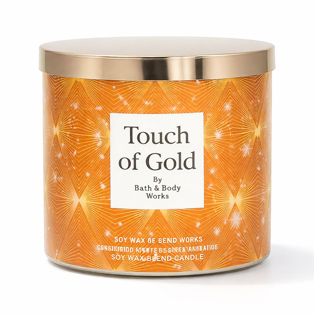 BBW 3 WICK CANDLE TOUCH OF GOLD 411 G Default Title - MamasJan Makeup