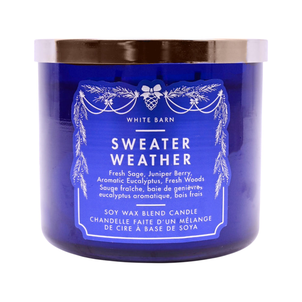 BATH & BODY WORKS SWEATER WEATHER 3 WICK 411 GM Default Title - MamasJan Makeup
