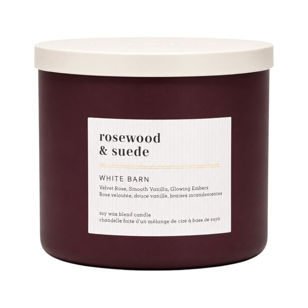 BATH & BODY WORKS ROSEWOOD & SUEDE CANDLE 3 WICK 411 GM Default Title - MamasJan Makeup
