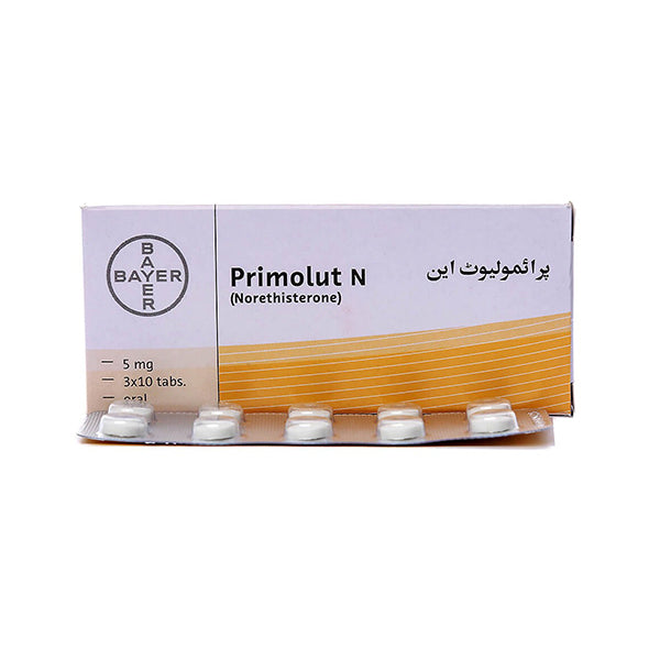 Primolut N Tablets 5mg (1 Box = 3 Strips) (1 Strip = 10 Tablets)