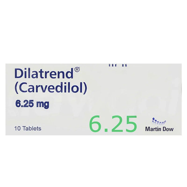 Dilatrend Tablets 6.25mg (1 Box = 1 Strip)(1 Strip = 10 Tablets)