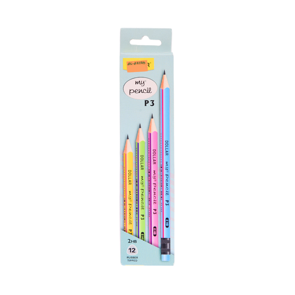 PT-333 P3 DOLLAR MY PENCIL 2HB 12PC PACK ASST Default Title - MamasJan Toys