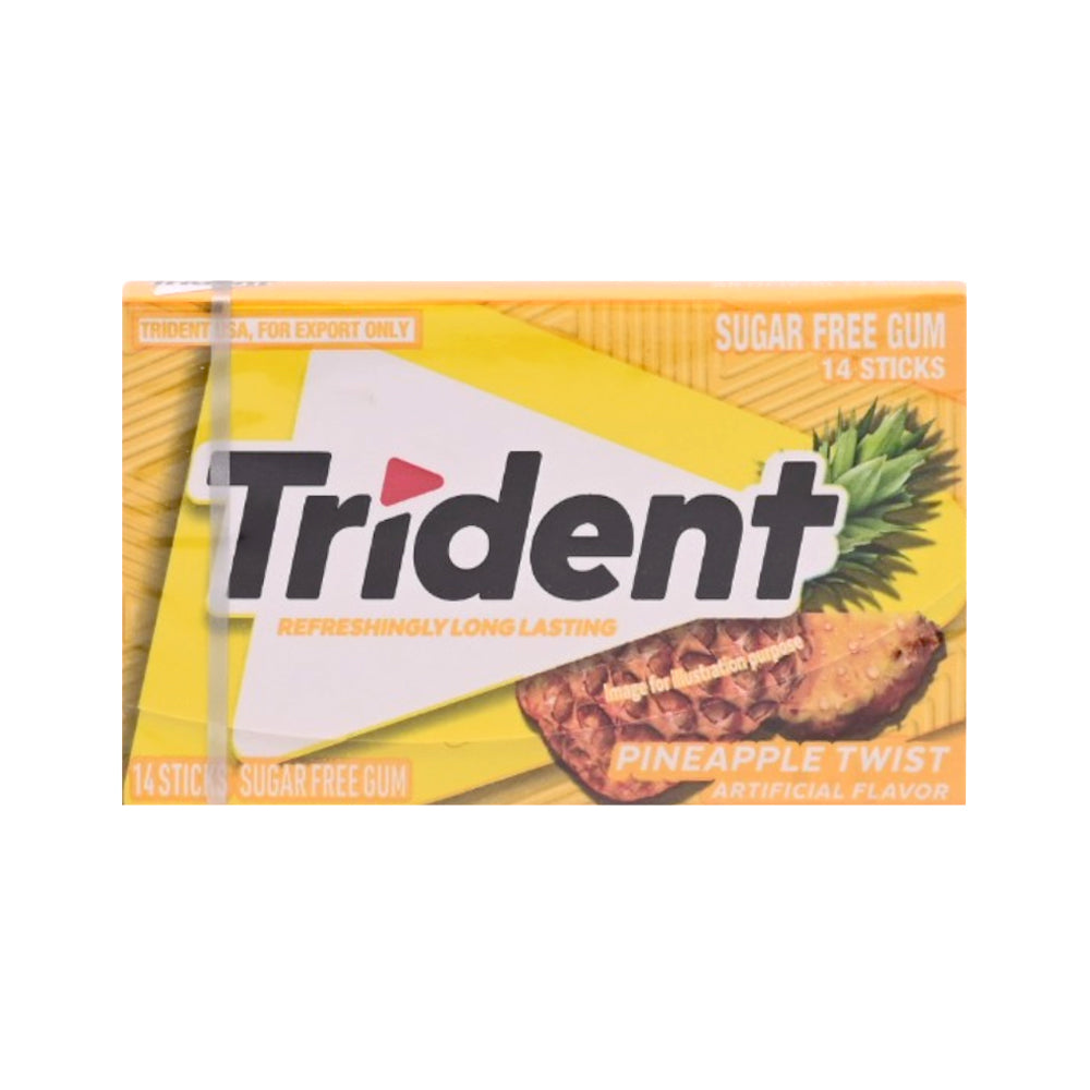 TRIDENT PINEAPPLE TWIST 14 STICKS SUGAR FREE GUM Default Title - MamasJan Grocery Food