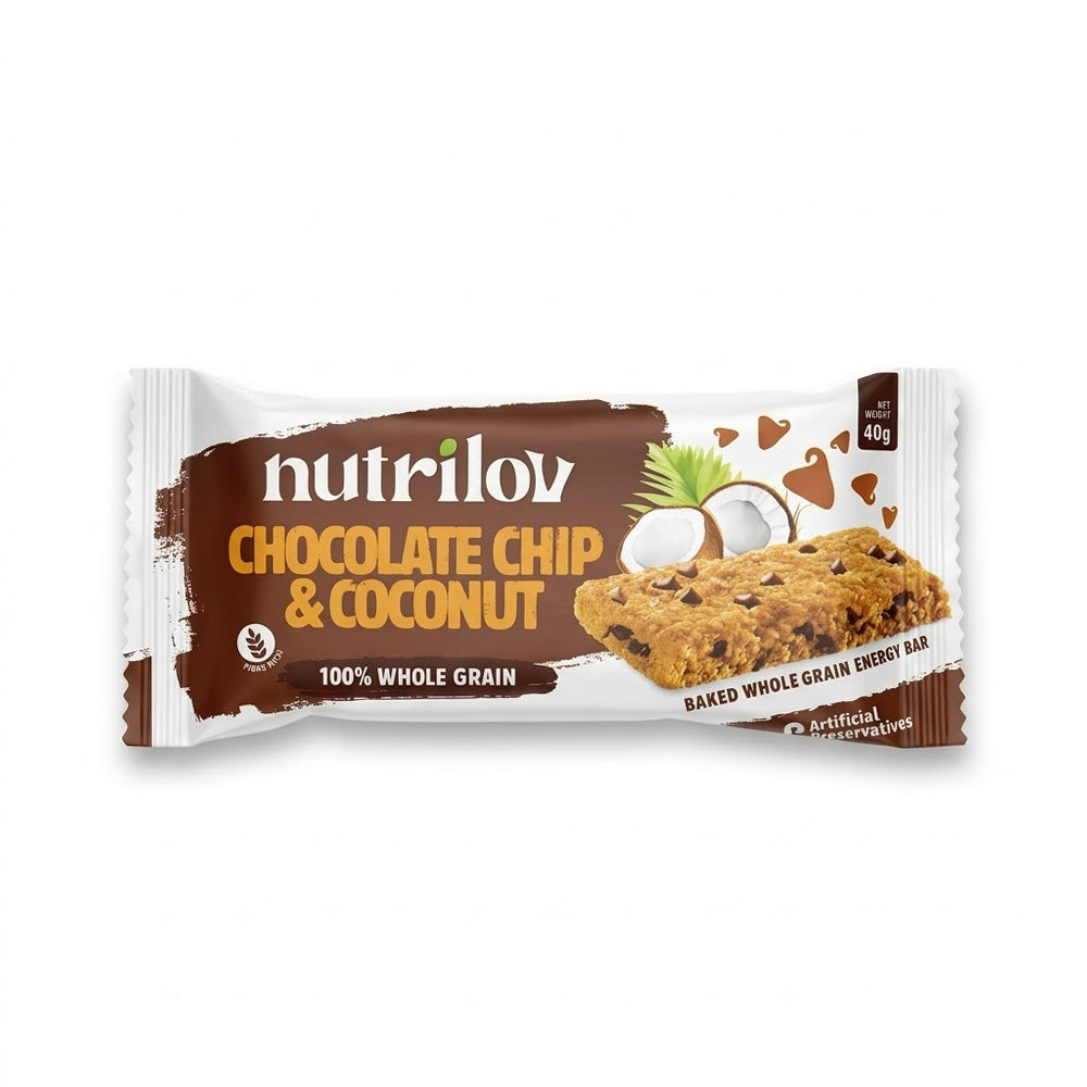 NUTRILOV CHOCOLATE CHIP & COCONUT GRANOLA BAR 40G Default Title - MamasJan Grocery Food