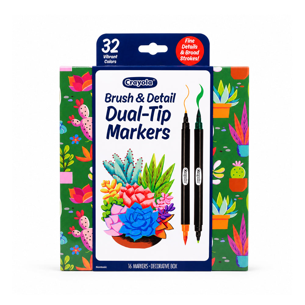 586755 CRY 16CT BRUSH DUAL END MARKERS A.I Default Title - MamasJan Toys