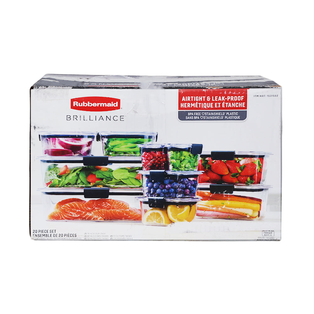 BOWL SET 20PC RUBBERMAID BRILLIANCE 1531582 Default Title - MamasJan Crockery