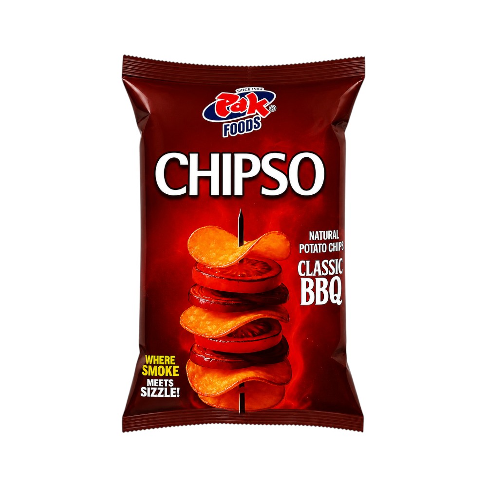 PAK FOODS CHIPSO BBQ CHIPS NATURAL POTATO 88 GM Default Title - MamasJan GroceryFoods