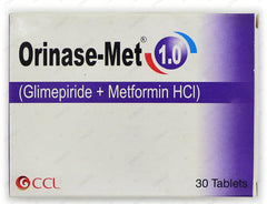 Orinase-Met Tablets 1/500mg (1 Strip = 10 Tablets)