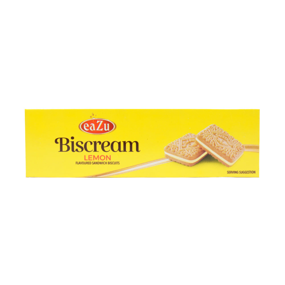 EAZU BISCREAM SANDWICH BISCUIT LEMON 90 GM Default Title - MamasJan GroceryFoods