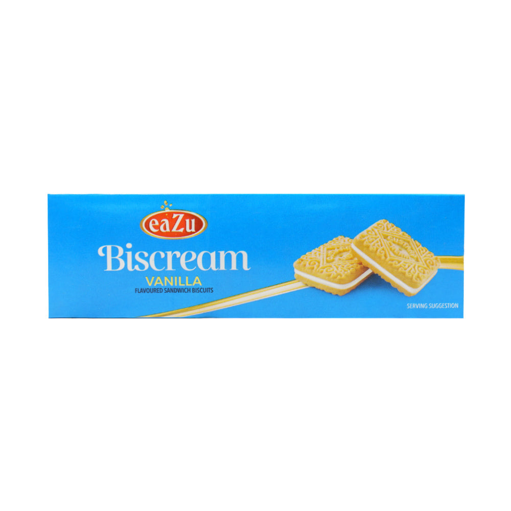 EAZU BISCREAM SANDWICH BISCUIT VANILLA 90 GM Default Title - MamasJan GroceryFoods