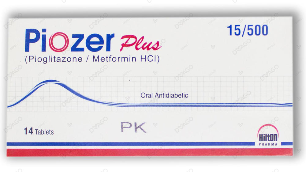 Piozer Plus Tablets 15mg/500mg (1 Box = 1 Strip)(1 Strip = 14 Tablets)