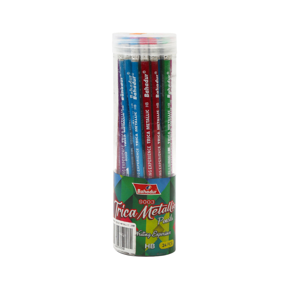 HB 9003 BAHADUR TRICA METTALIC PENCIL JAR 24PCS Default Title - MamasJan Toys