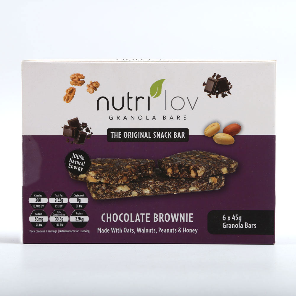 NUTRILOV CHOCOLATE BROWNIE GRANOLA 6-BAR 270G Default Title - MamasJan Grocery Food