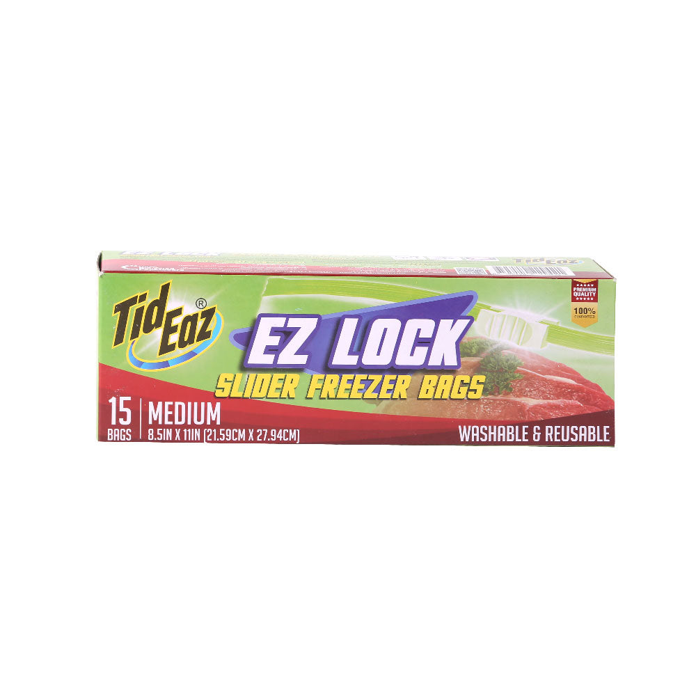 TID EAZ EZ LOCK SLIDER FREEZER 15 BAGS MEDIUM 8.5X11 Default Title - MamasJan Grocery Nonfood