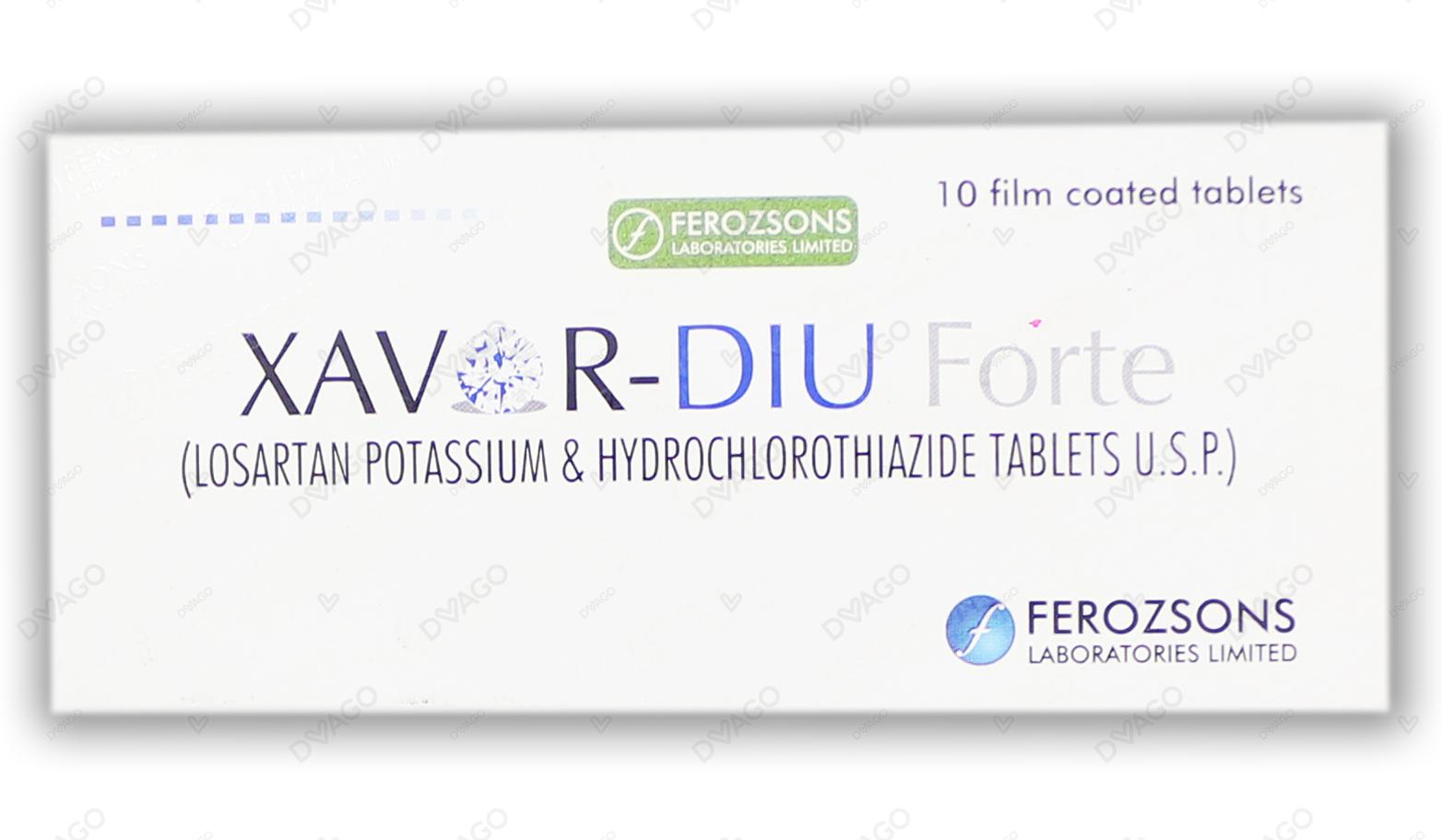 Xavor-DIU Forte Tablets 100mg/25mg (1 Box = 1 Strip)(1 Strip = 10 Tablets)