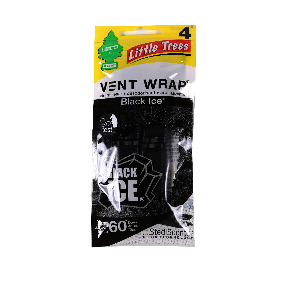 LITTLE TREES AIR FRESHENER VENT WRAP BLACK ICE Default Title - MamasJan Grocery Nonfood